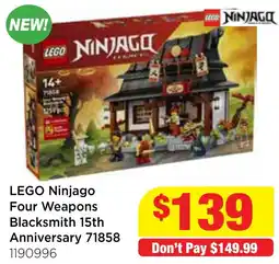 Mr Toys LEGO Ninjago Four Weapons Blacksmith 15th Anniversary offer