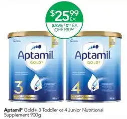 Terry White Aptamil Gold+ 3 Toddler or 4 Junior Nutritional Supplement offer