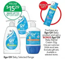 Terry White Ego QV Baby Selected Range offer
