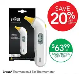 Terry White Braun* Thermoscan 3 Ear Thermometer offer