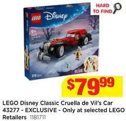 Mr Toys LEGO Disney Classic Cruella de Vil's Car offer