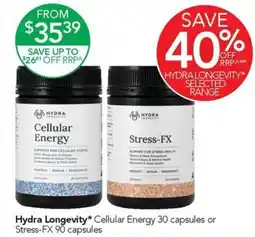 Terry White Hydra Longevity Cellular Energy offer