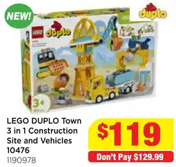 Mr Toys LEGO DUPLO Town 3 in 1 Construction Site and Vehicles offer