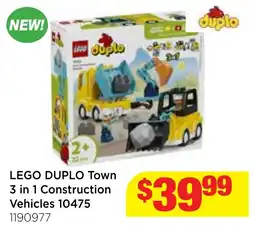 Mr Toys LEGO DUPLO Town 3 in 1 Construction Vehicles 10475 offer