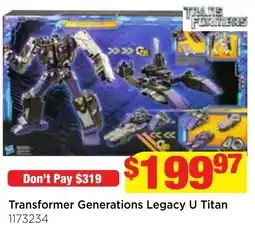 Mr Toys Transformer Generations Legacy U Titan offer