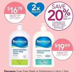 Terry White Dermeze Soap Free Wash or Moisturising Lotion offer