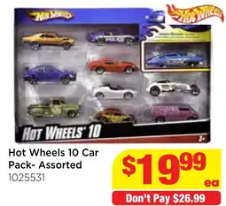 Mr Toys Hot Wheels 10 Car Pack- Assorted offer