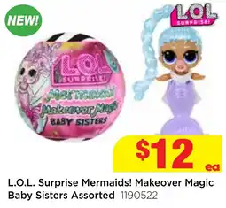 Mr Toys L.O.L. Surprise Mermaids! Makeover Magic Baby Sisters Assorted offer