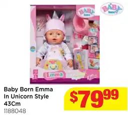 Mr Toys Baby Born Emma In Unicorn Style offer