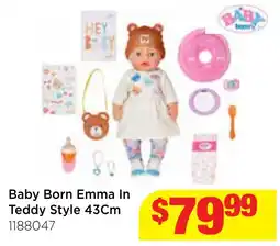Mr Toys Baby Born Emma In Teddy Style offer