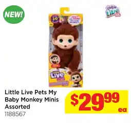 Mr Toys Little Live Pets My Baby Monkey Minis Assorted offer