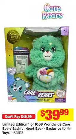 Mr Toys Care Bears Bashful Heart Bear offer