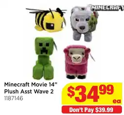 Mr Toys Minecraft Movie 14" Plush Asst Wave 2 offer