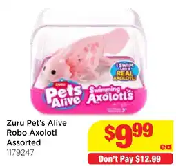 Mr Toys Zuru Pet's Alive Robo Axolotl Assorted offer