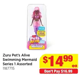 Mr Toys Zuru Pet's Alive Swimming Mermaid Series 1 Assorted offer