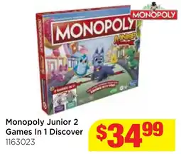 Mr Toys Monopoly Junior 2 Games In 1 Discover offer