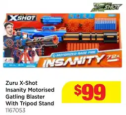 Mr Toys Zuru X-Shot Insanity Motorised Gatling Blaster With Tripod Stand offer