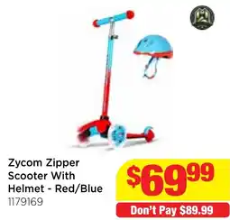 Mr Toys Zycom Zipper Scooter With Helmet - Red/Blue offer