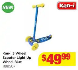Mr Toys Kan-i 3 Wheel Scooter Light Up Wheel Blue offer