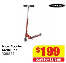 Mr Toys Micro Scooter Sprite Red offer