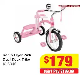 Mr Toys Radio Flyer Pink Dual Deck Trike offer