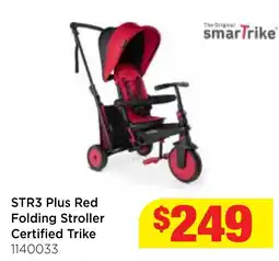Mr Toys smarTrike STR3 Plus Red Folding Stroller Certified Trike offer