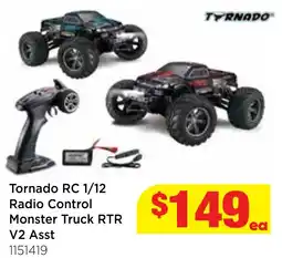 Mr Toys Tornado RC 1/12 Radio Control Monster Truck RTR V2 Asst offer