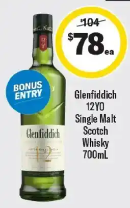 Liquorland Glenfiddich 12YO Single Malt Scotch Whisky offer