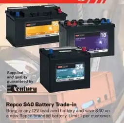 Repco Repco branded battery offer