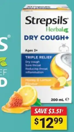 Cincotta Chemist Strepsils Herbal Dry Cough+ offer