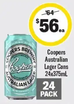 Liquorland Coopers Australian Lager Cans offer