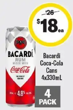 Liquorland Bacardi Coca-Cola Cans offer