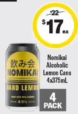 Liquorland Nomikai Alcoholic Lemon Cans offer