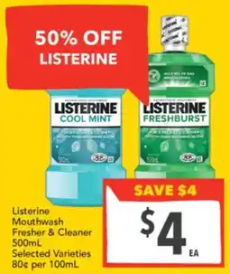 Supa Valu Listerine Mouthwash offer