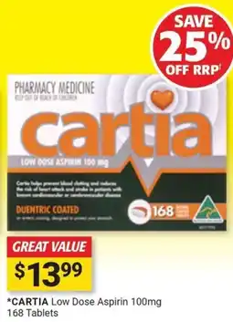 Cincotta Chemist Cartia Low Dose Aspirin 100mg offer