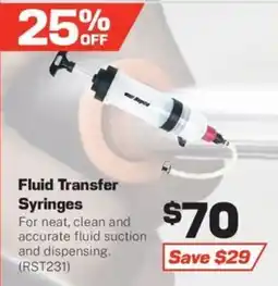 Repco Fluid Transfer Syringes offer