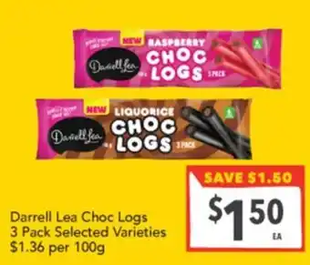 Supa Valu Darrell Lea Choc Logs offer