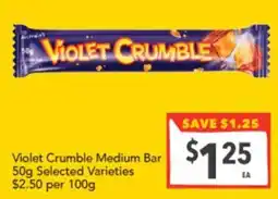 Supa Valu Violet Crumble Medium Bar offer