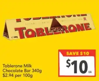 Supa Valu Toblerone Milk Chocolate Bar offer