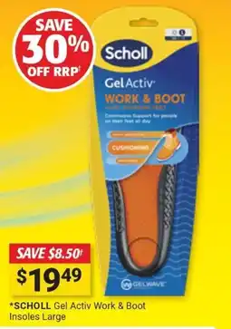 Cincotta Chemist Scholl Gel Activ Work & Boot Insoles Large offer