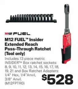 Repco M12 FUEL Insider Extended Reach Pass-Through Ratchet offer