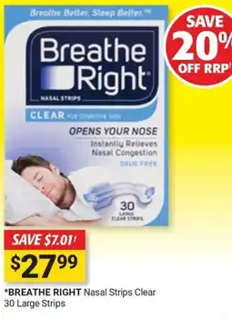 Cincotta Chemist Breathe Right Nasal Strips Clear offer