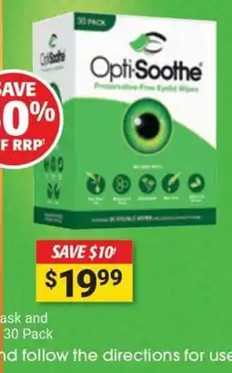 Cincotta Chemist Opti-Soothe Preservative-Free Eyelid Wipes offer