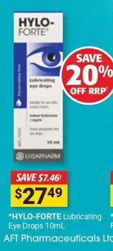 Cincotta Chemist HYLO-FORTE Lubricating Eye Drops offer