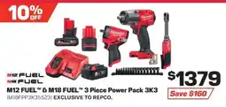 Repco M12 FUEL & M18 FUEL 3 Piece Power Pack 3K3 offer