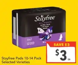 Supa Valu Stayfree Pads offer
