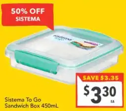 Supa Valu Sistema To Go Sandwich Box offer