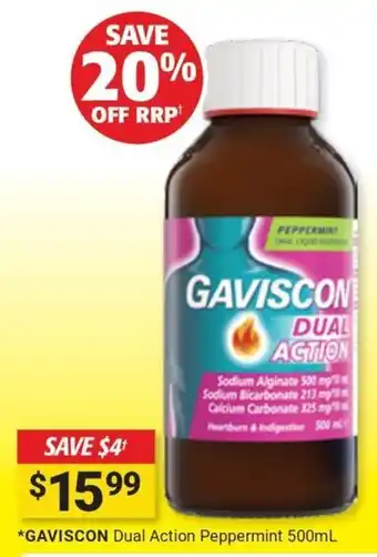 Cincotta Chemist Gaviscon Dual Action Peppermint offer