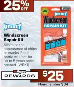 Repco Ufixit Windscreen Repair Kit offer