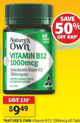 Cincotta Chemist Nature's Own Vitamin B12 1000mcg offer